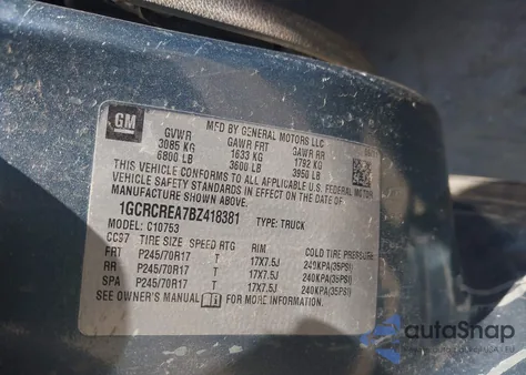 2011 Chevrolet Silverado 1500 Ls из США, поврежденный, VIN 1GCRCREA7BZ418381